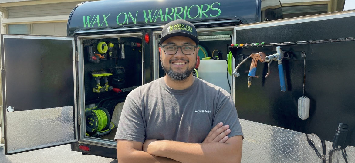 John from Wax on Warriors with his mobile detailing unit in Menifee