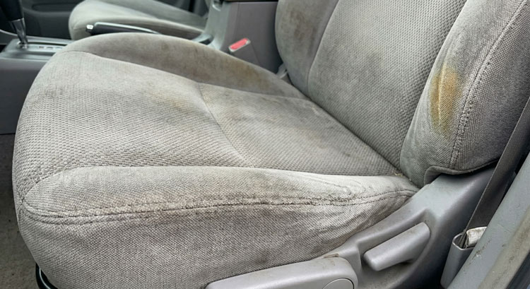 stained car interior
