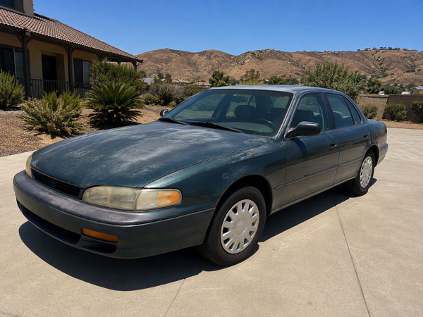 Sun damaged car paint from UV exposure in the Inland Empire California