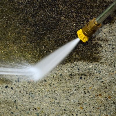 Stone maintenance with pressure washing