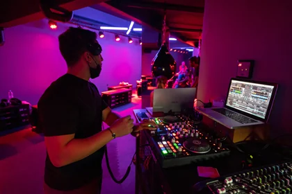 A DJ playing in the jeem studio