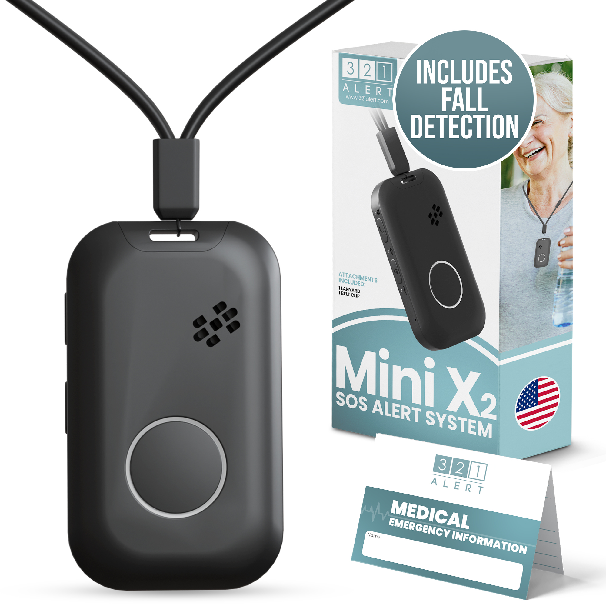 Mini X2 4G Medical Alert: 24/7 Senior Safety, image size:2000x2000
