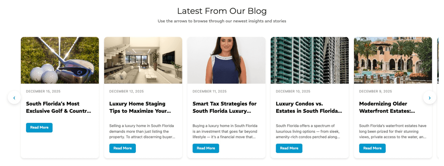 Live Blog Slider Widget Example