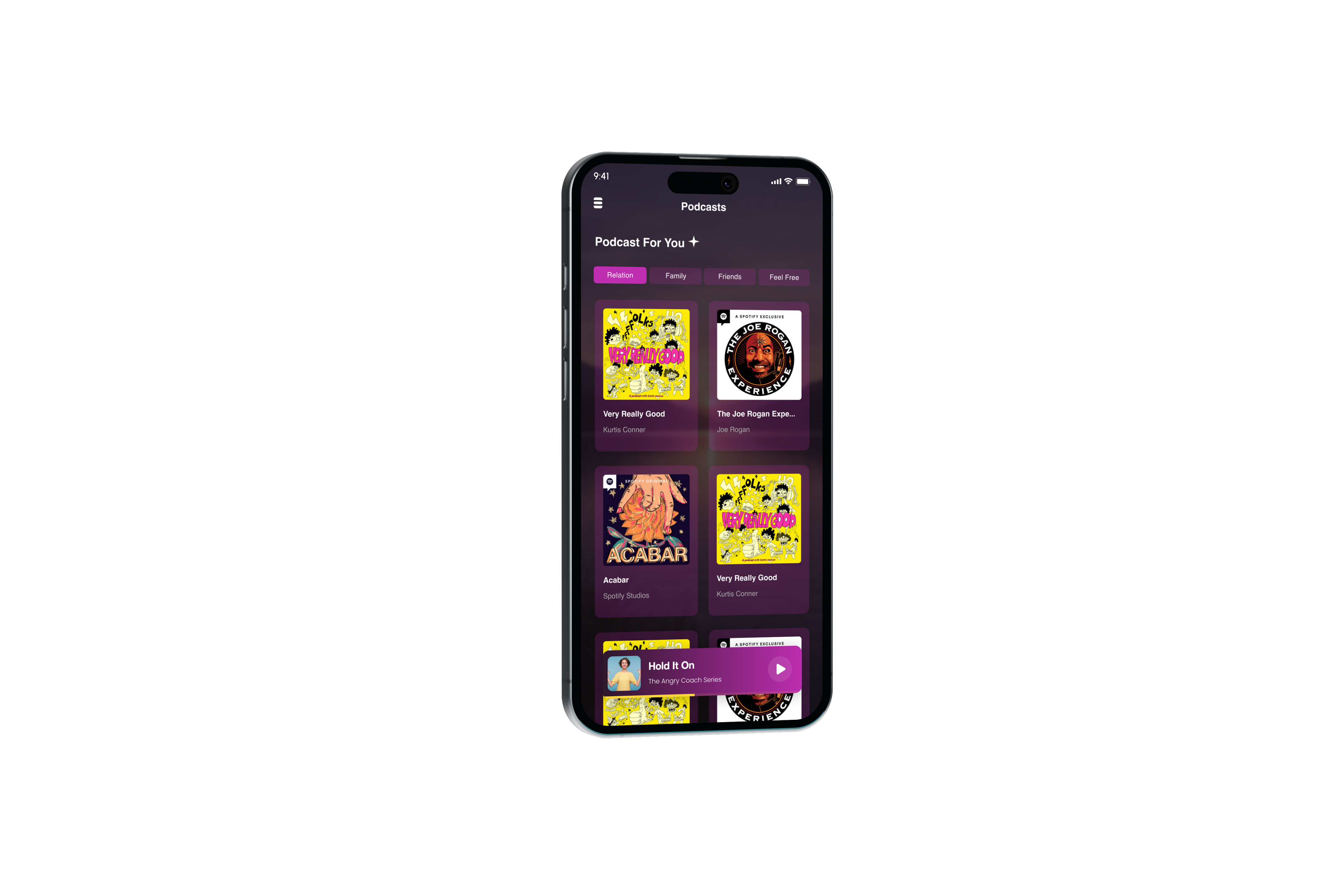 Podcast screen