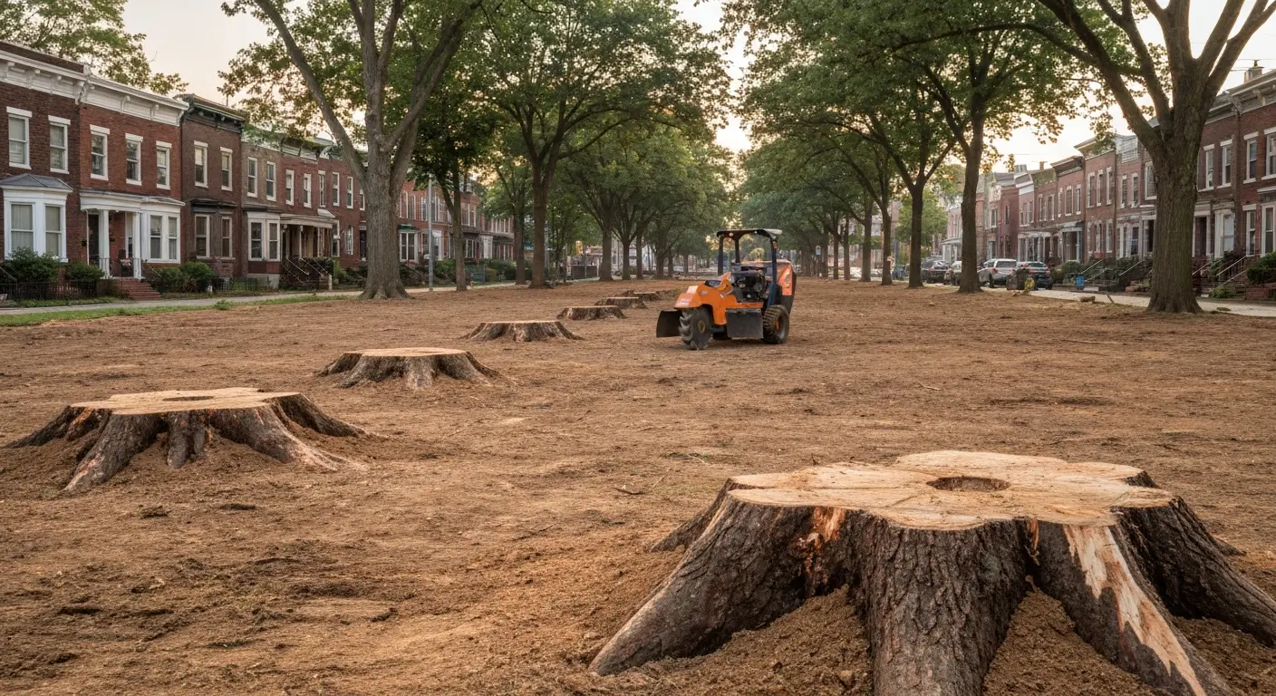 Multiple stump grinding project Washington DC