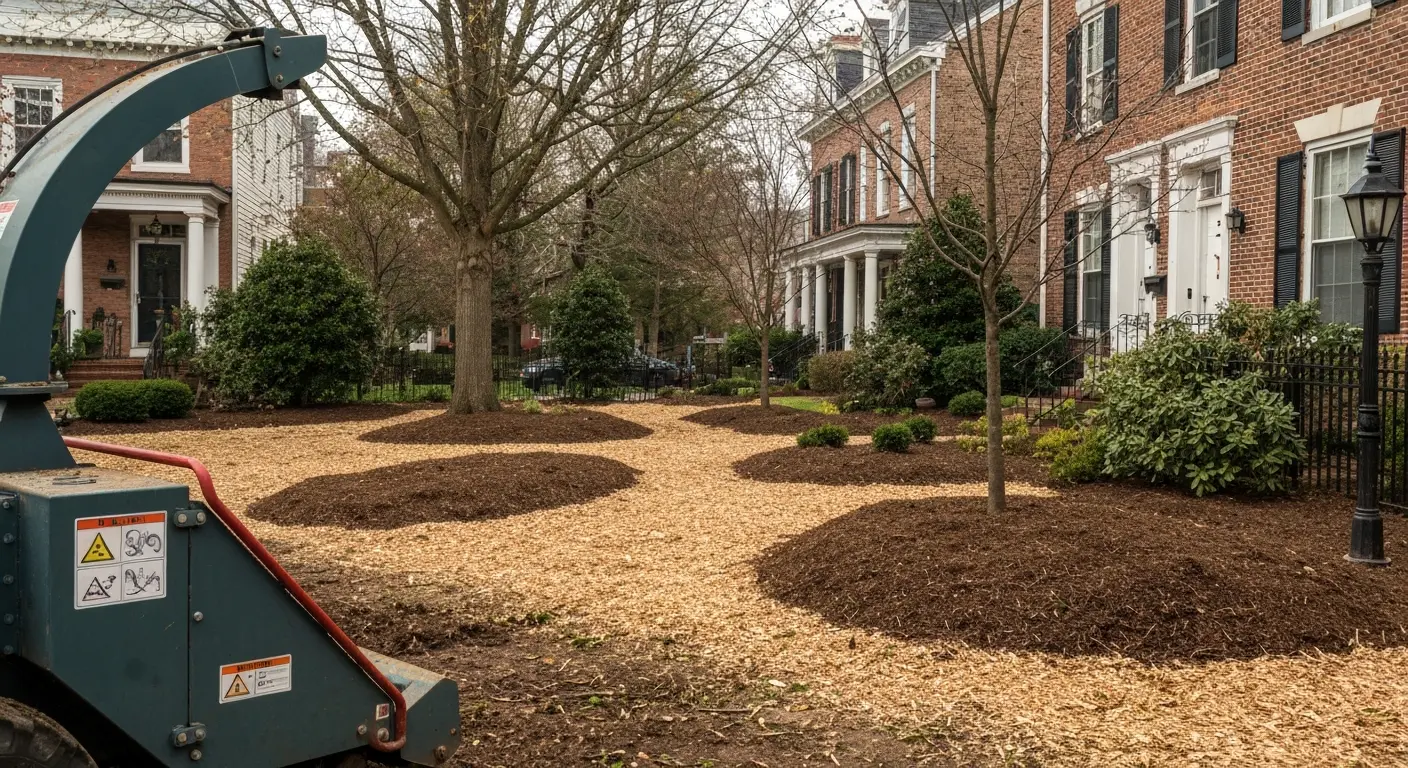 Storm debris removal and mulching
