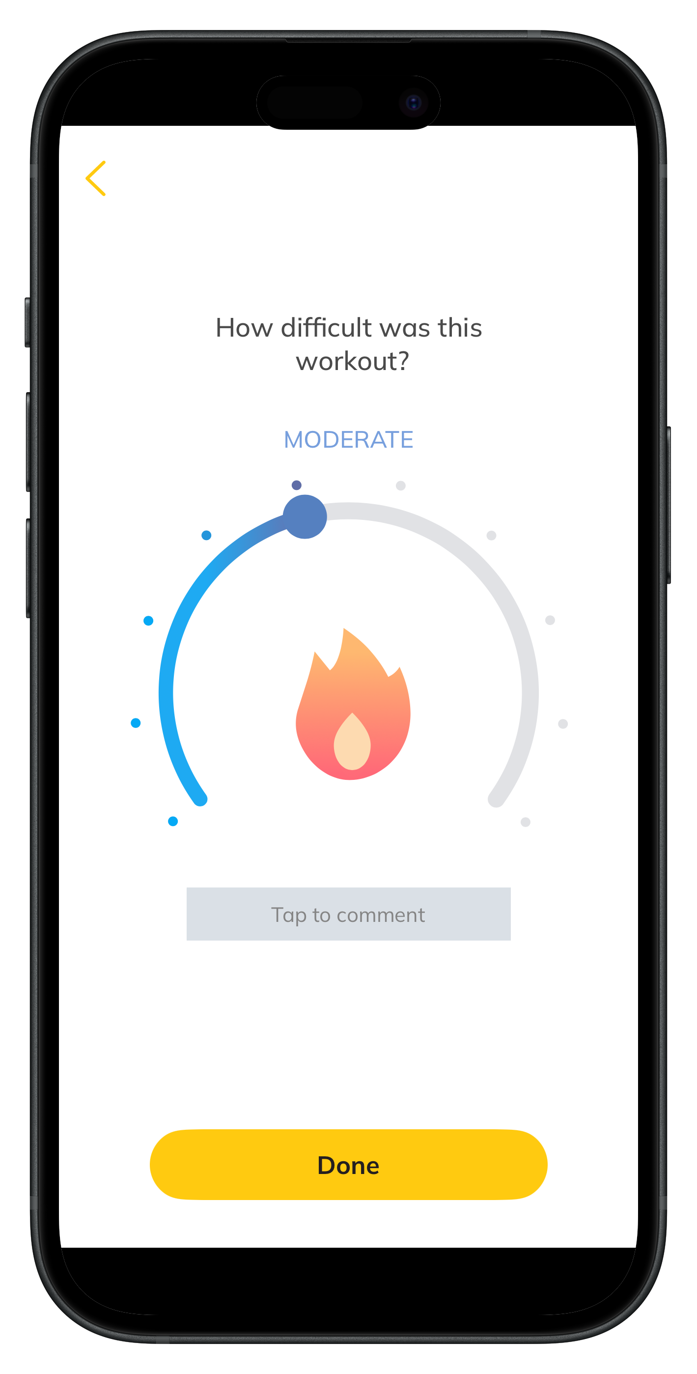 RPE effort tracking bar in the workout module