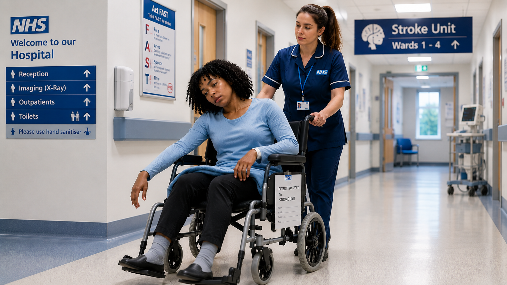 Stroke survivor experiencing fear, confusion and paralysis after a stroke, highlighting the emotional and physical impact of stroke recovery.
