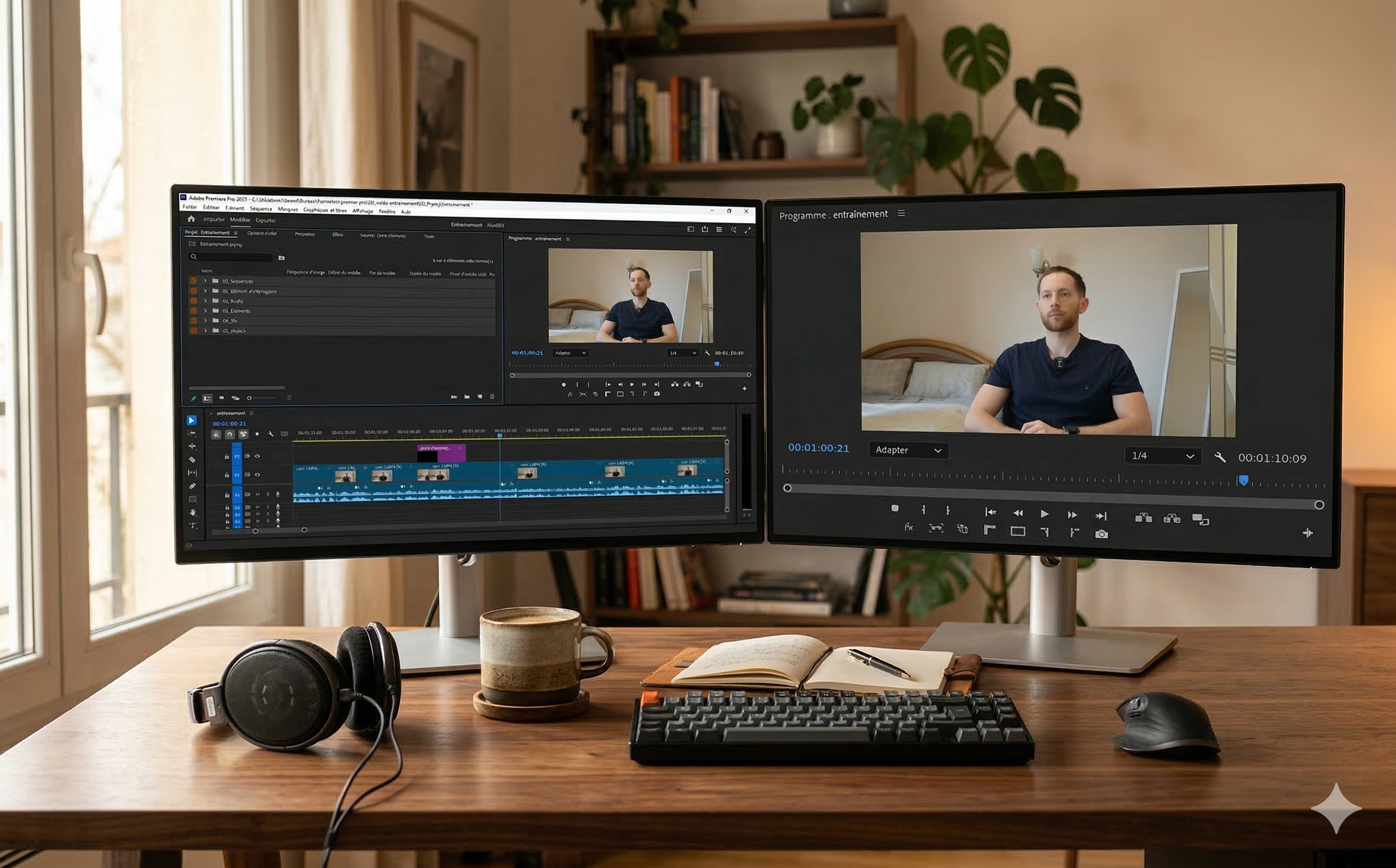 Setup double écran avec Premiere Pro pour suivre la formation