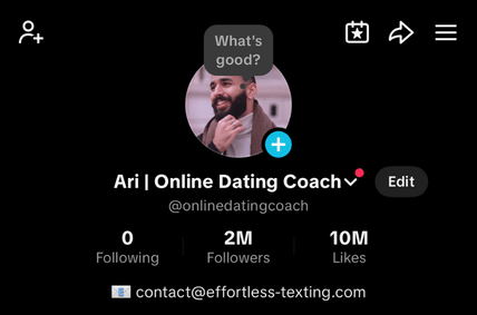 Ari Harden TikTok profile showing 2 million followers