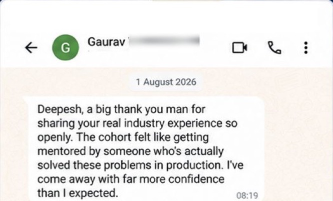WhatsApp message from Gaurav