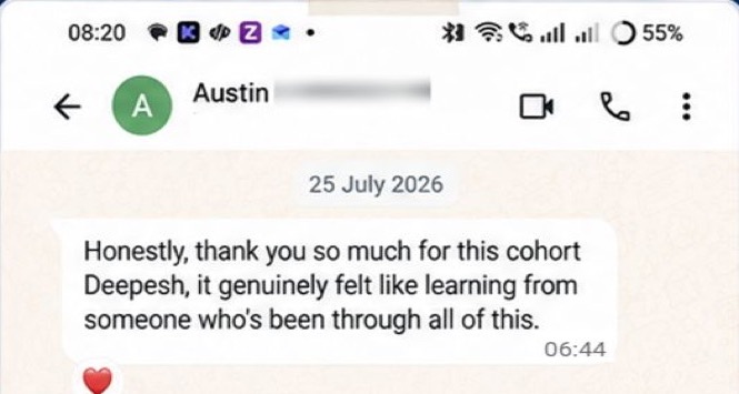 WhatsApp message from Austin