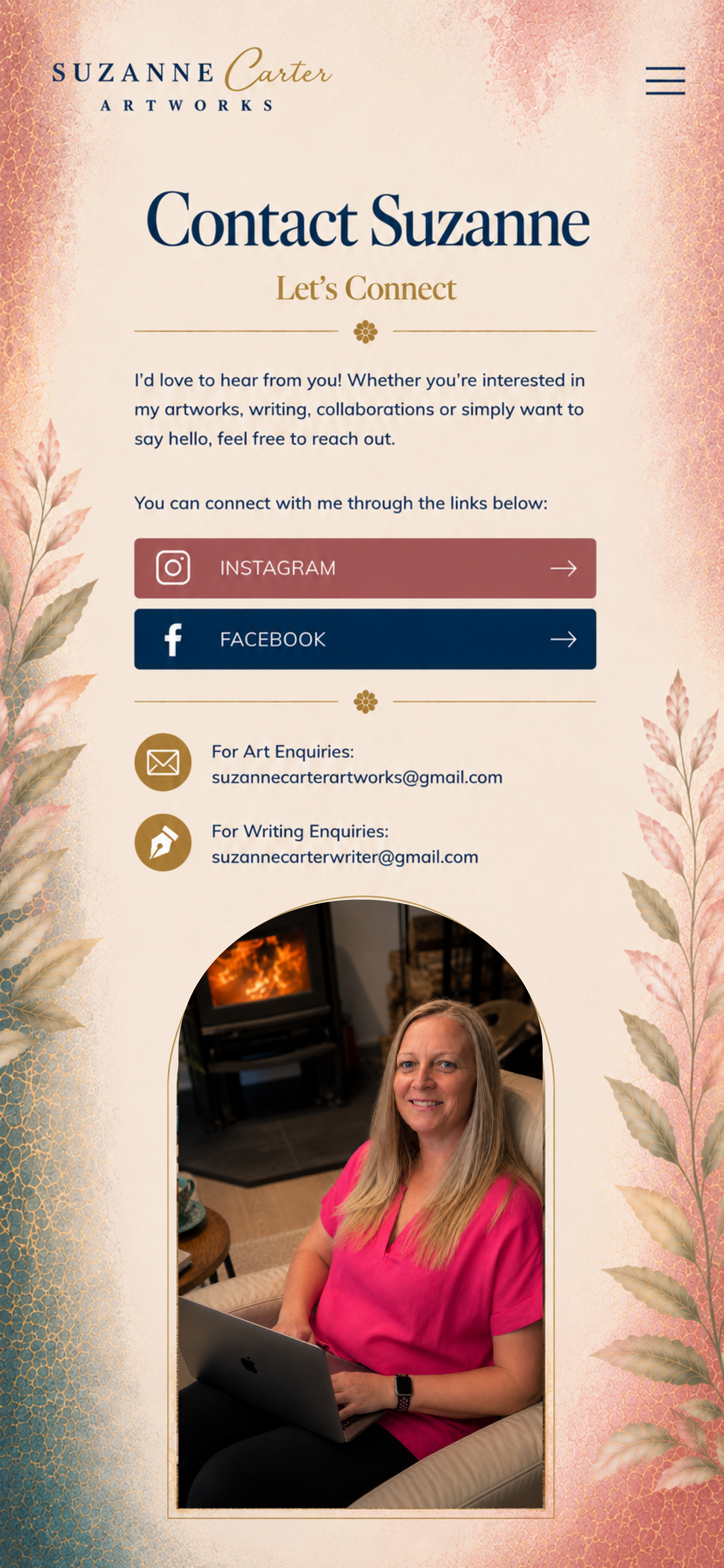 Contact Suzanne Carter Mobile Page
