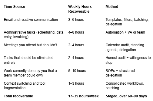 A table mapping common delegation objections to honest reframes, addressing common myths about speed, capability, cost, timing, and errors.