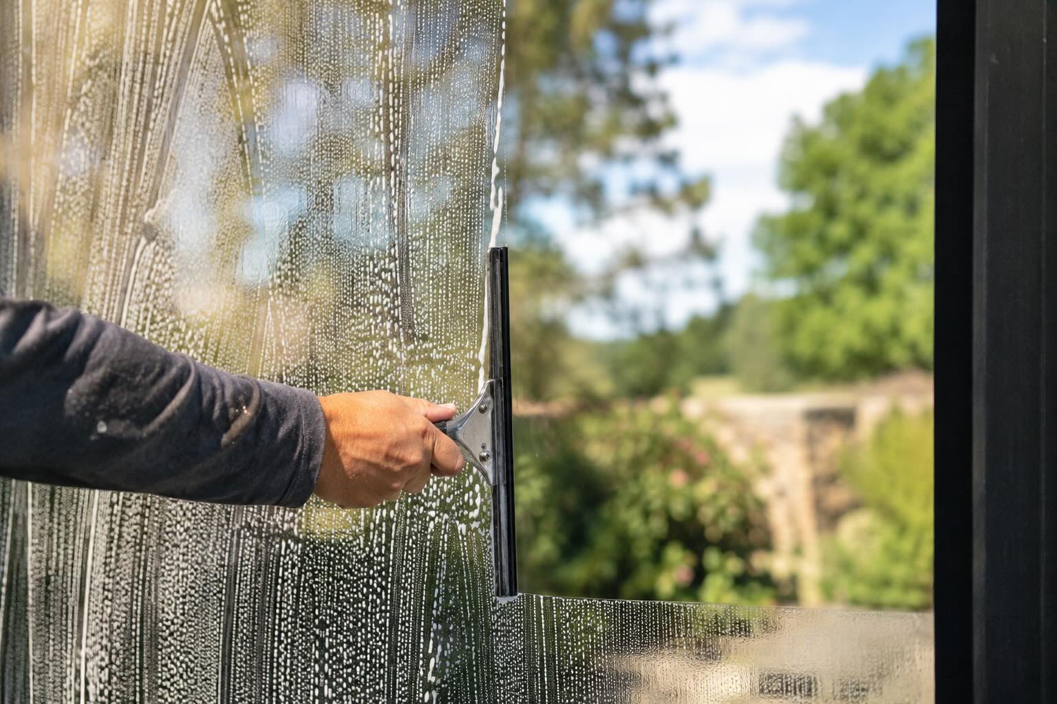 Streak-free windows after professional cleaning in Sonoma, CA by SV Exterior Home Cleaning