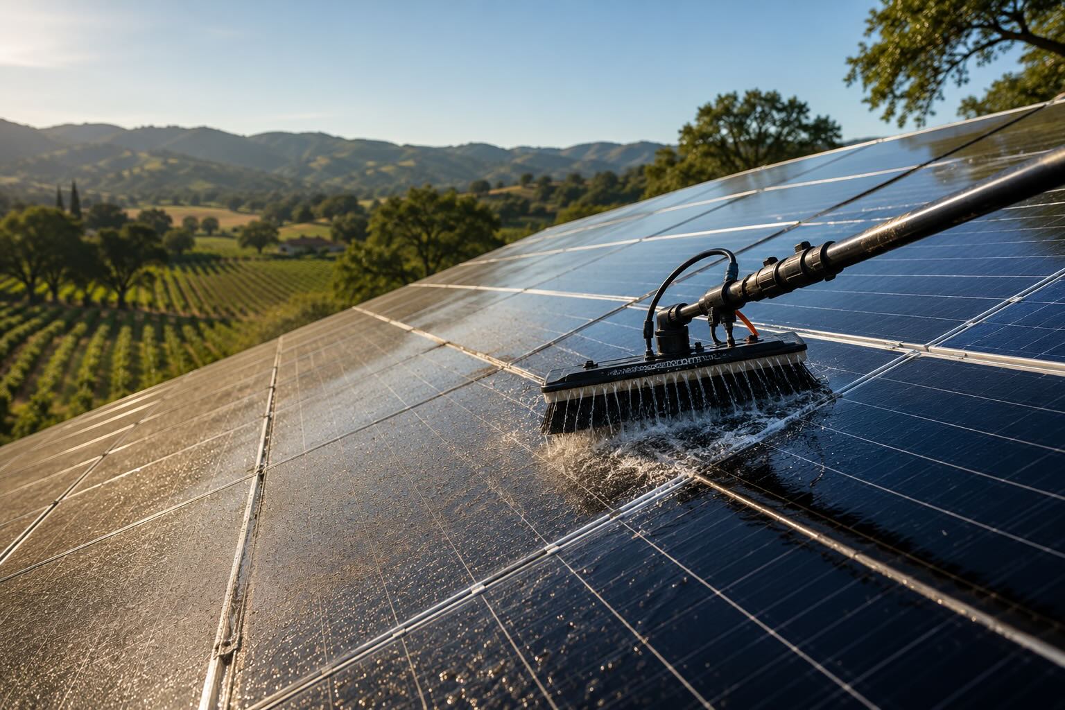 Solar panel cleaning service by SV Exterior Home Cleaning in Sonoma County