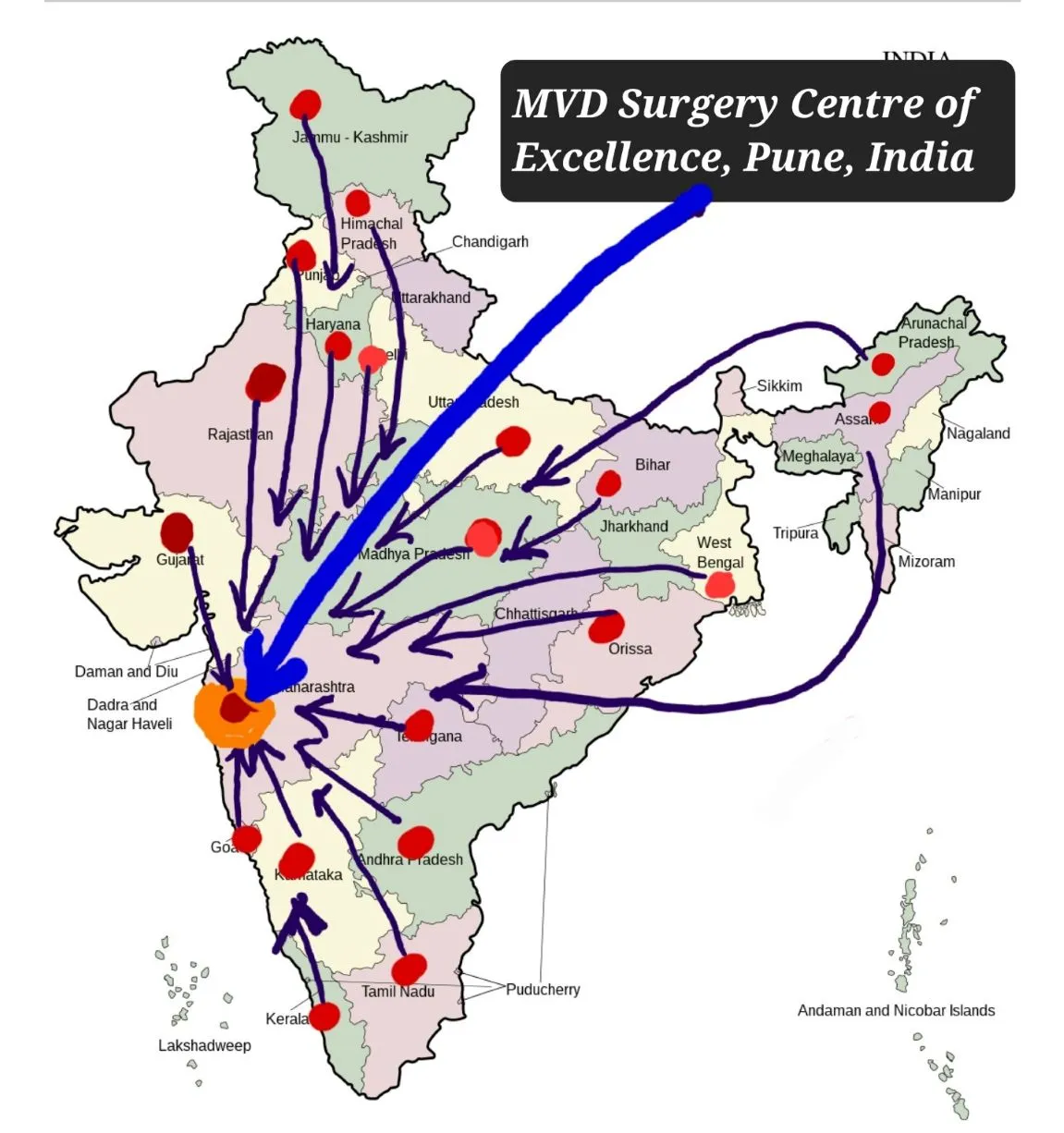 Patients Across India Map