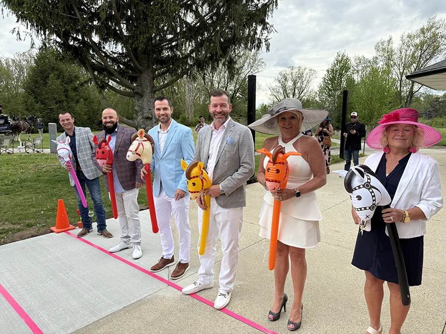 Horse race starting line