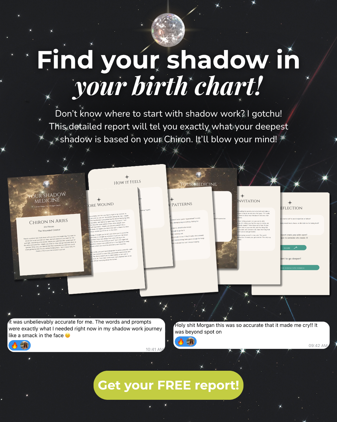 Preview pages from the free Chiron shadow map showing wound and pattern breakdown