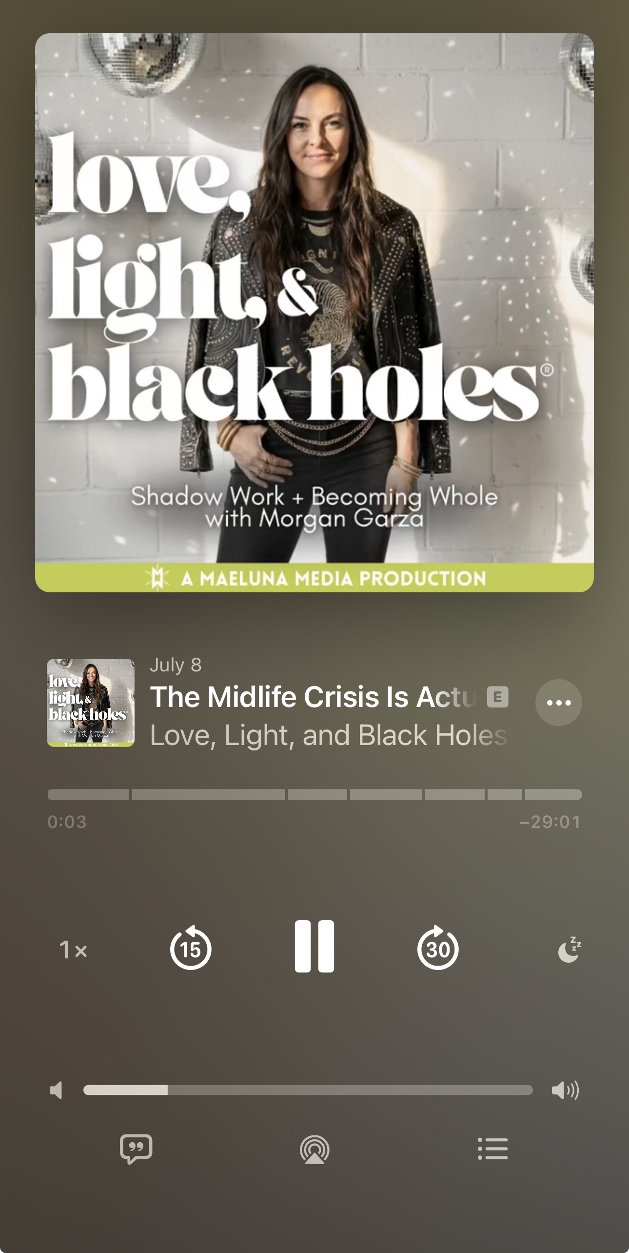 Love, Light & Black Holes podcast cover art: shadow work and Chiron astrology with Morgan Garza