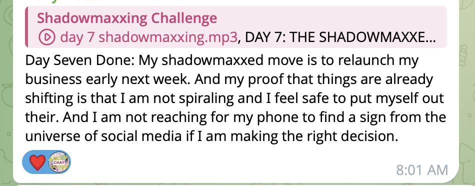 Shadowmaxxing testimonial