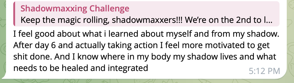 Shadowmaxxing testimonial