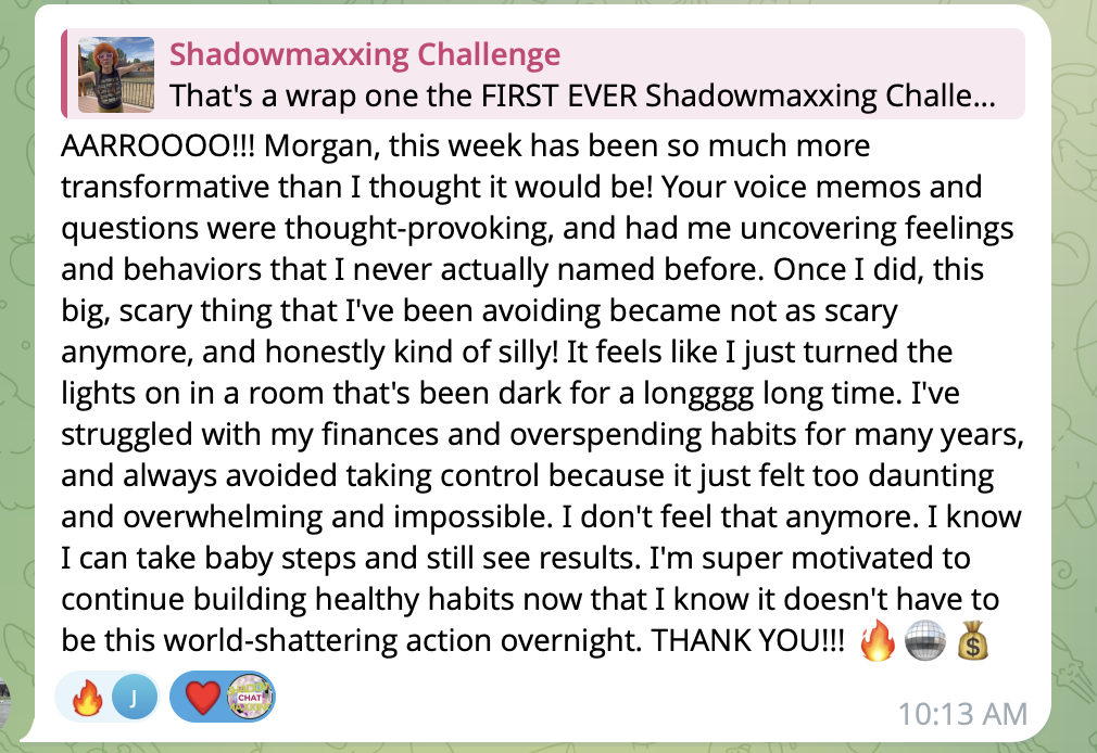 Shadowmaxxing testimonial