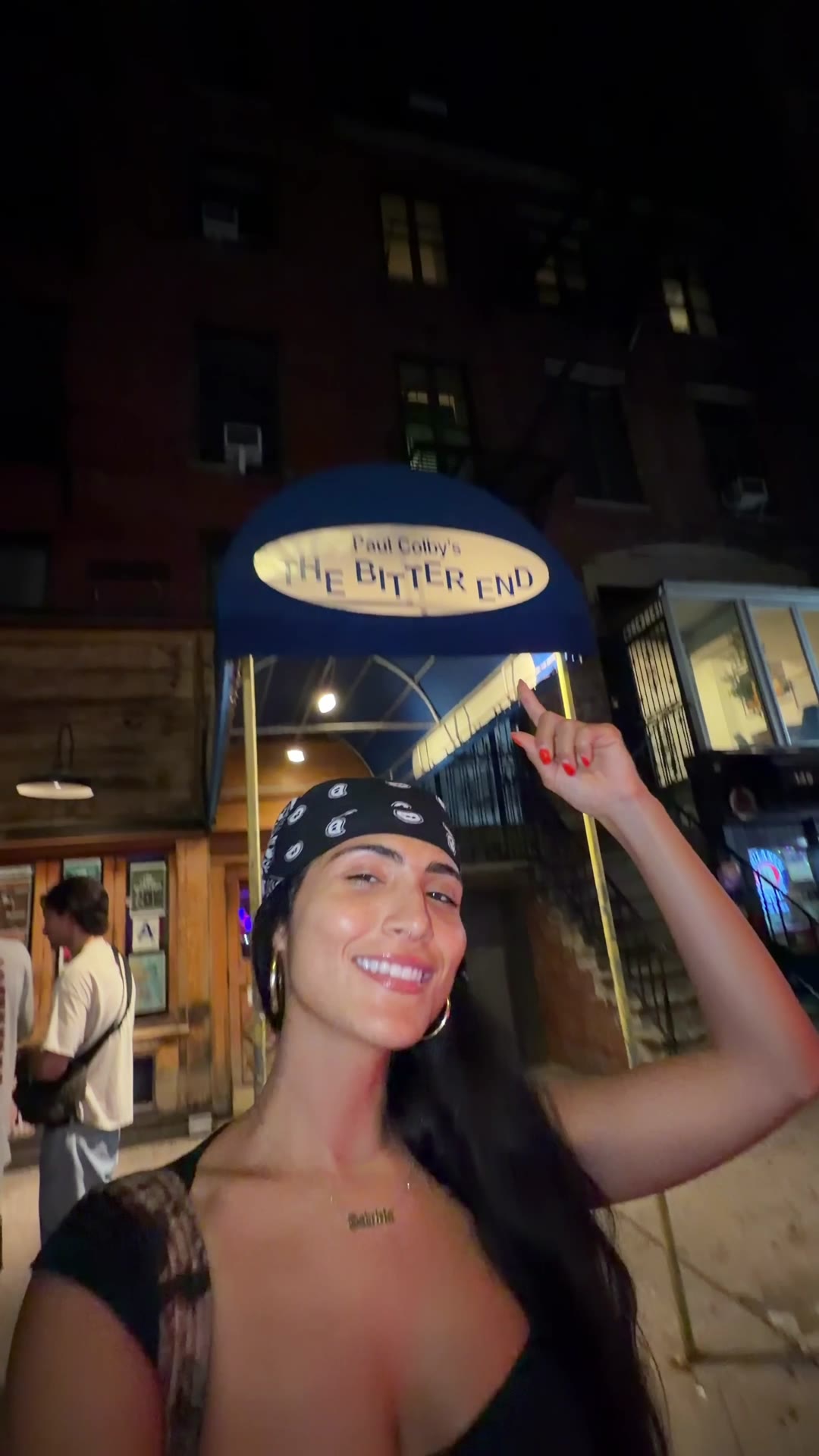 Gabriela outside The Bitter End on Bleecker Street