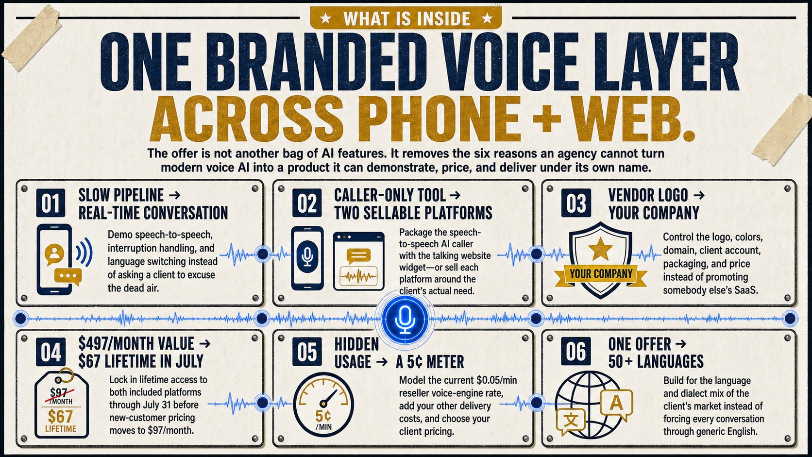 Six parts inside the branded Snowie phone and website voice layer