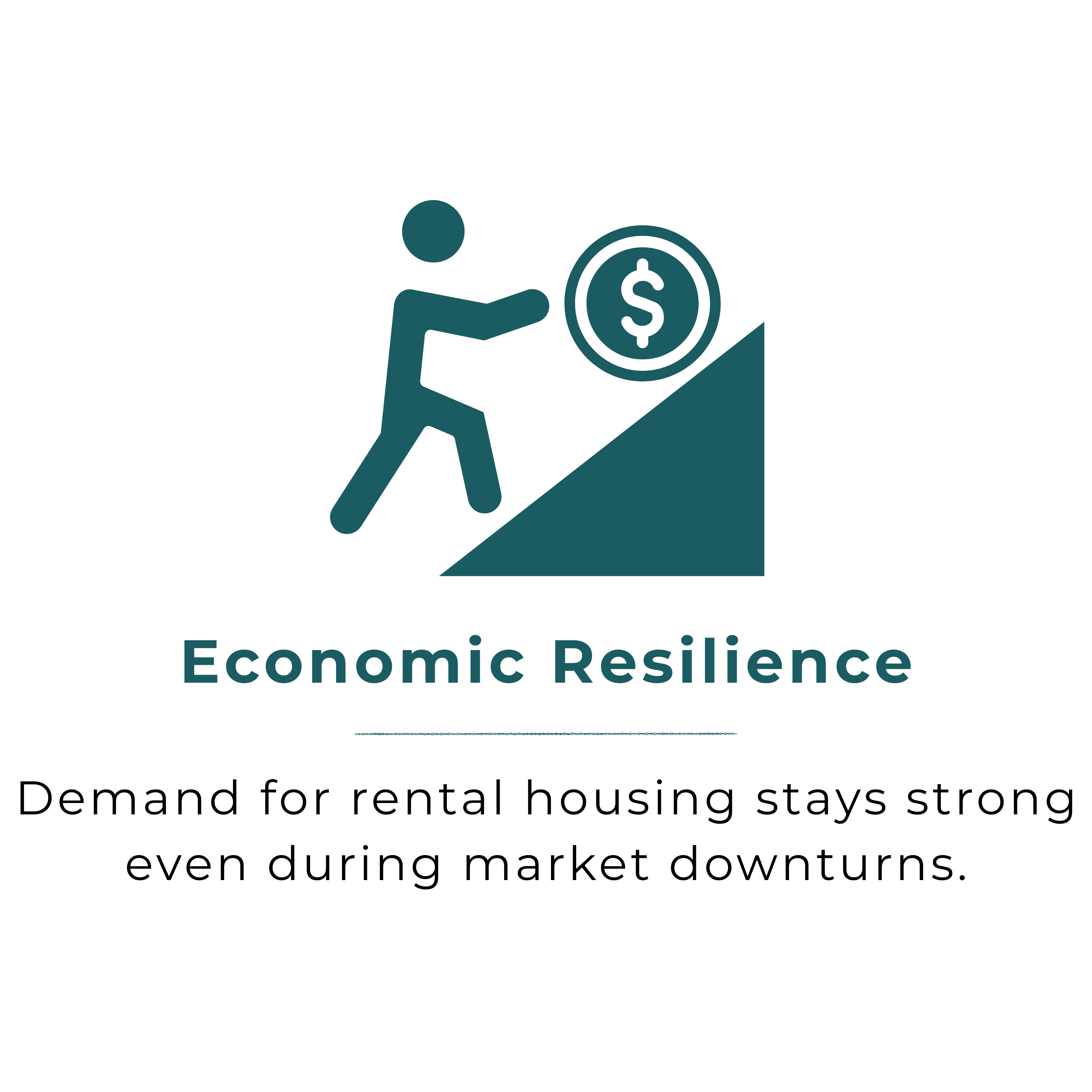 Economic Resilience: Demand for rental housing stays strong even during market downturns.