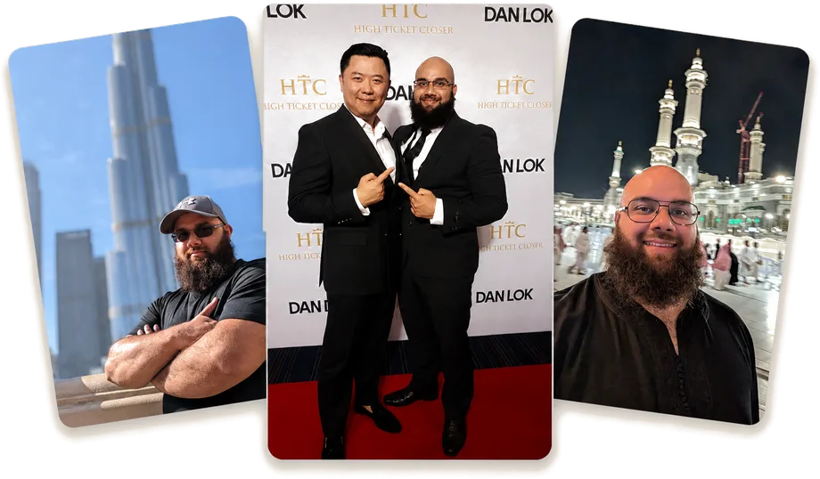 Shohaib Ahmed - Dubai, with Dan Lok at High Ticket Closer, and at the Haram