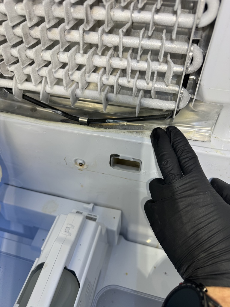 Frozen defrost drain line in Samsung refrigerator Frozen defrost drain line in Samsung refrigerator