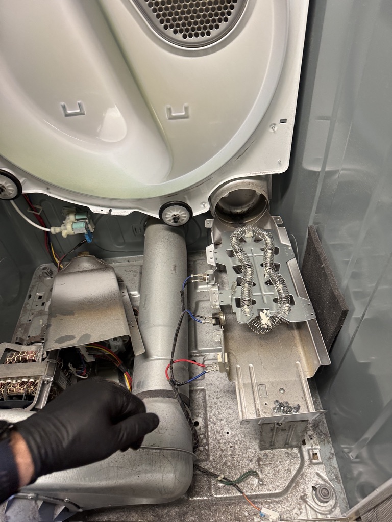 Samsung dryer interior cleaned with new heating element installed in Winters, CA Samsung dryer interior cleaned with new heating element installed in Winters, CA