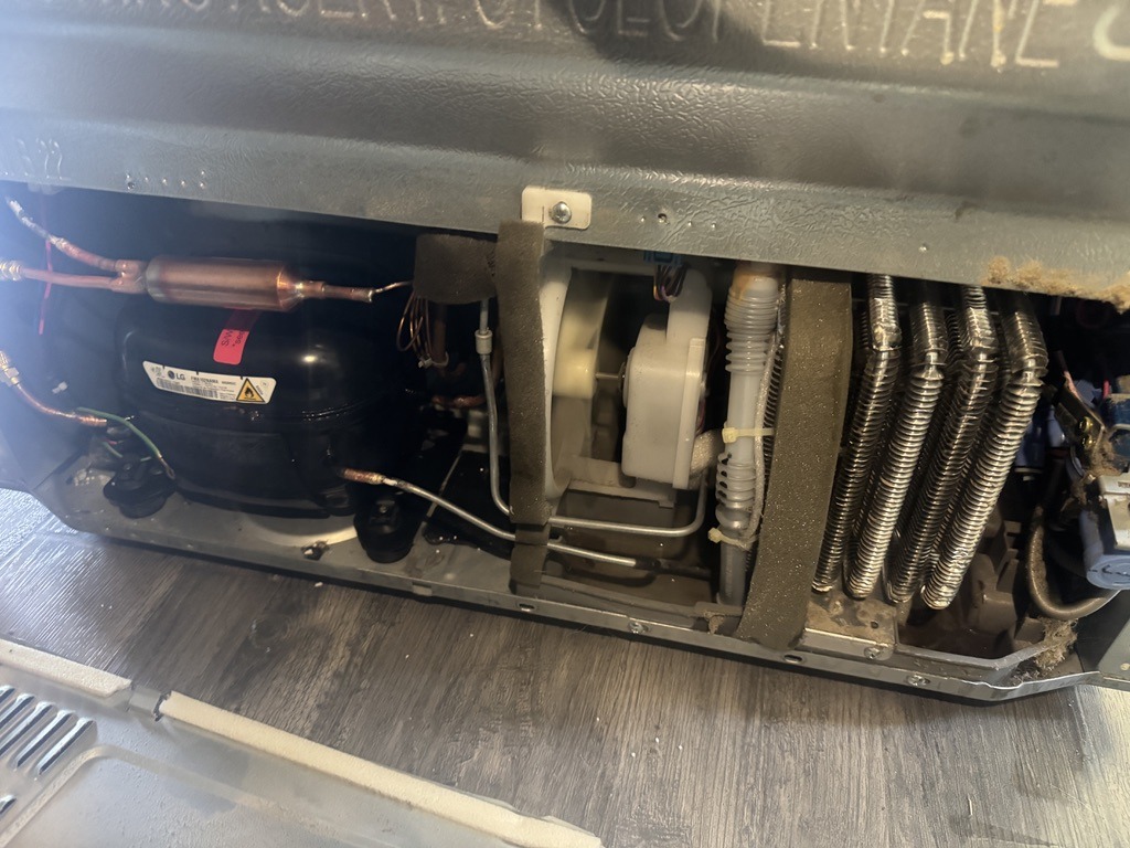 New compressor installed in an LG refrigerator in the Sacramento area