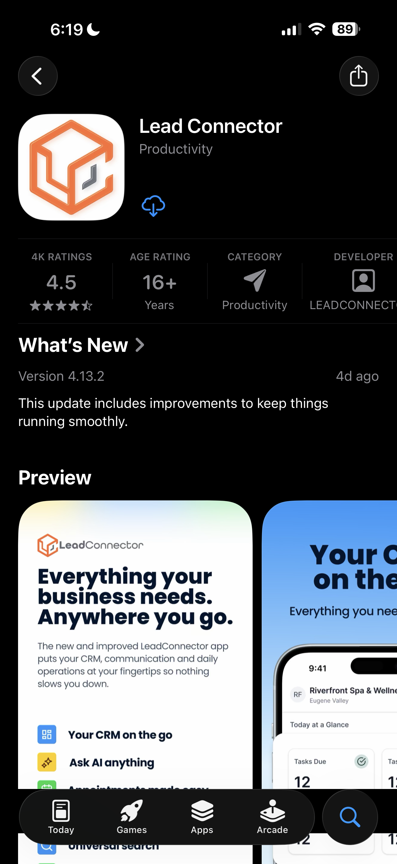 App Store listing for Lead Connector by LeadConnector LLC