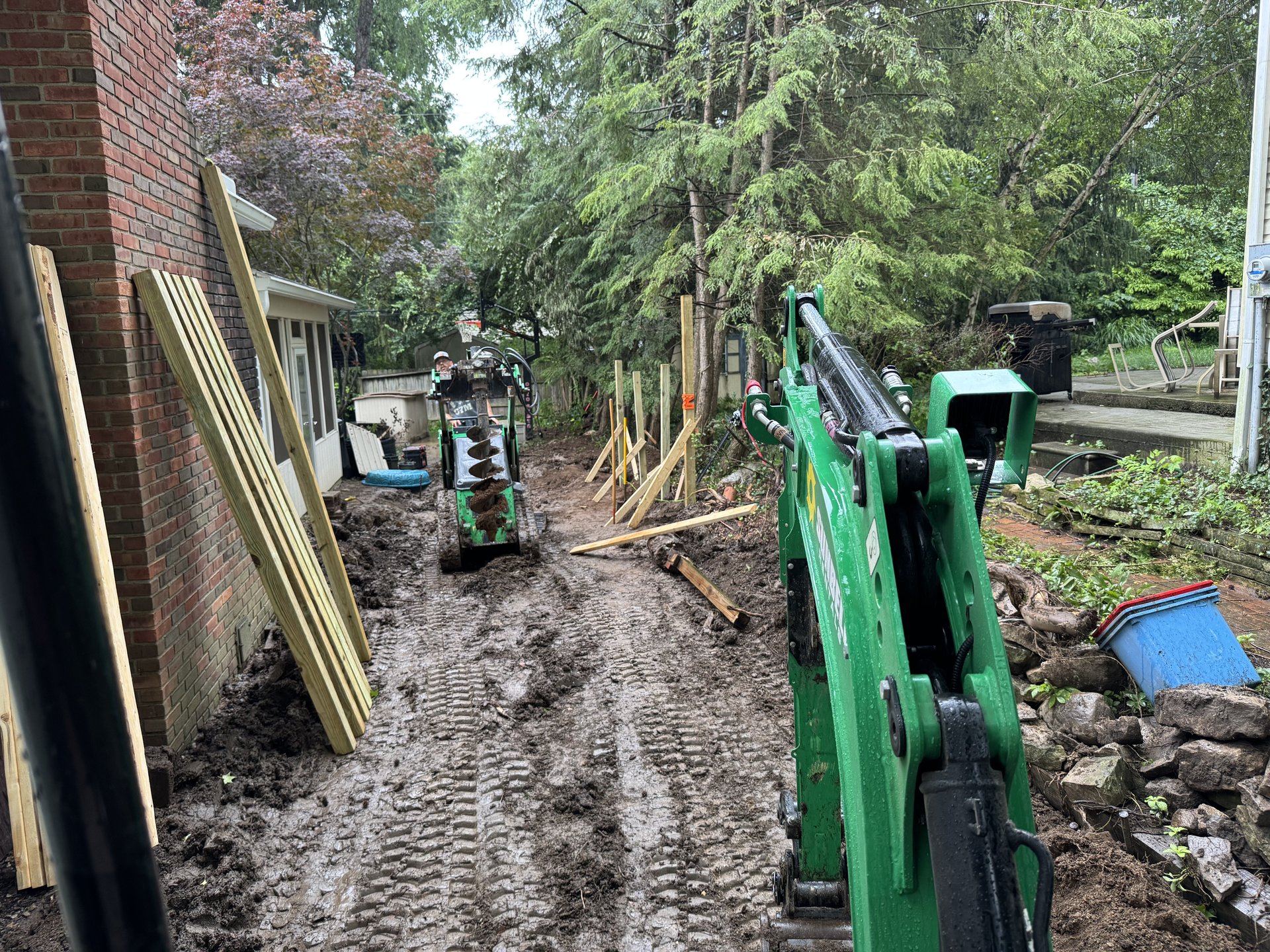 Equipment on site backyard project