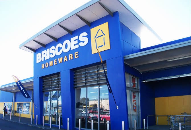 Briscoes Christchurch live store repaint with structural steel beams painted in new Briscoes colours