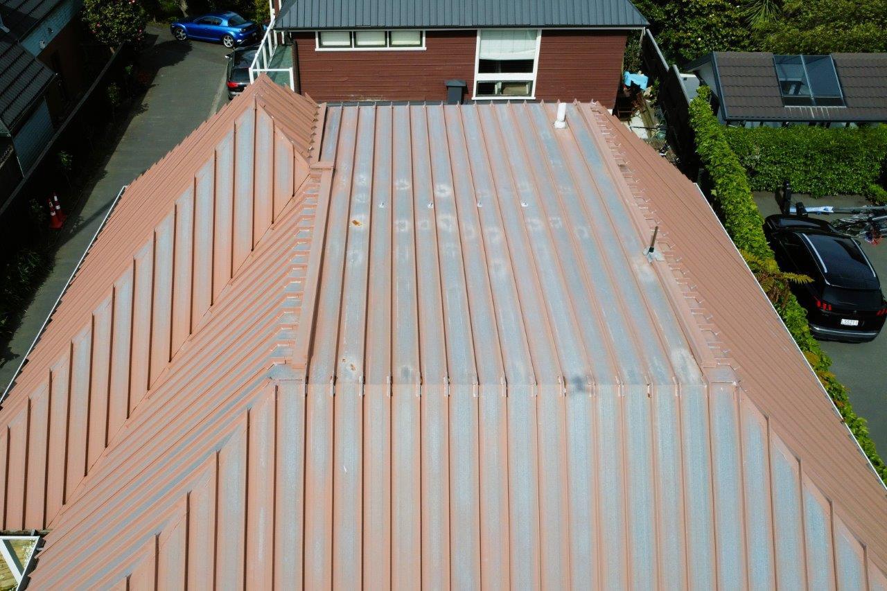 Residential roof with freshly coated surface in Christchurch