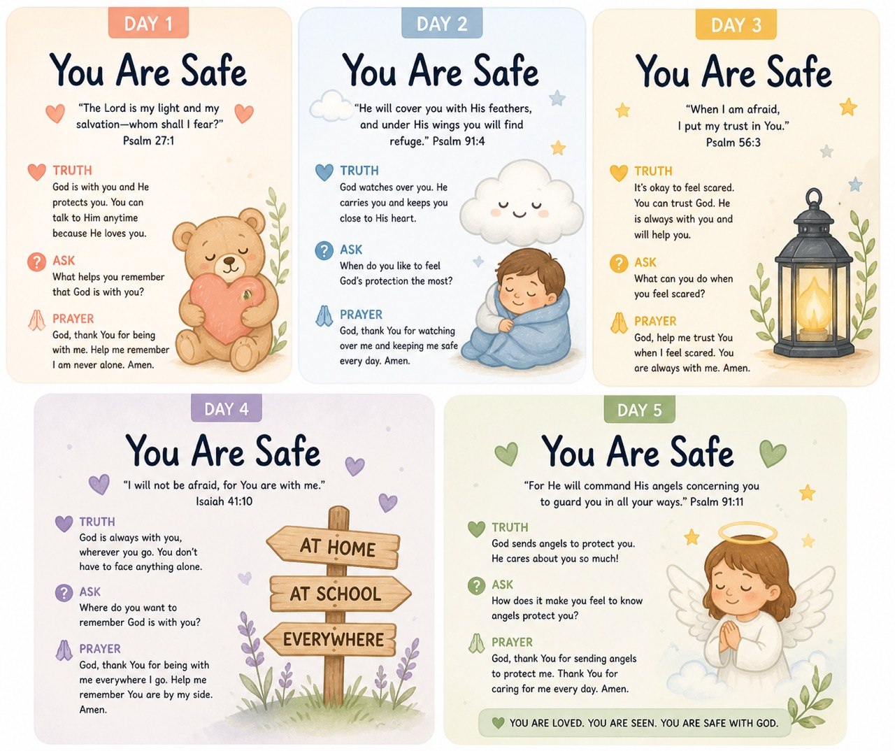Help kids trust God and overcome fear with a simple daily devotional