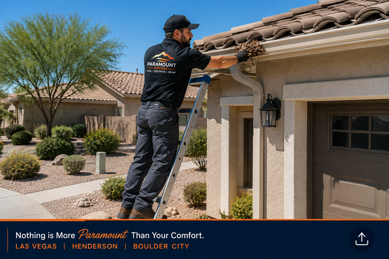 Exterior home maintenance on a Southern Nevada house to help prevent costly repairs