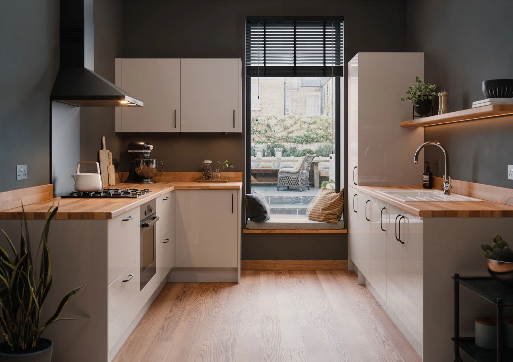 Piatto gloss kitchen in Cashmere Stone