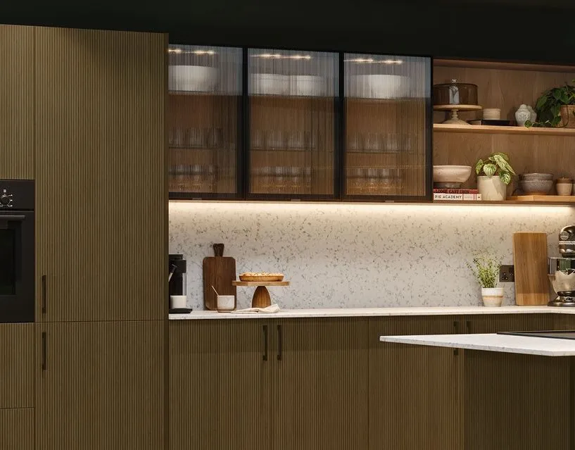 Aluflute kitchen in Black Aluminum