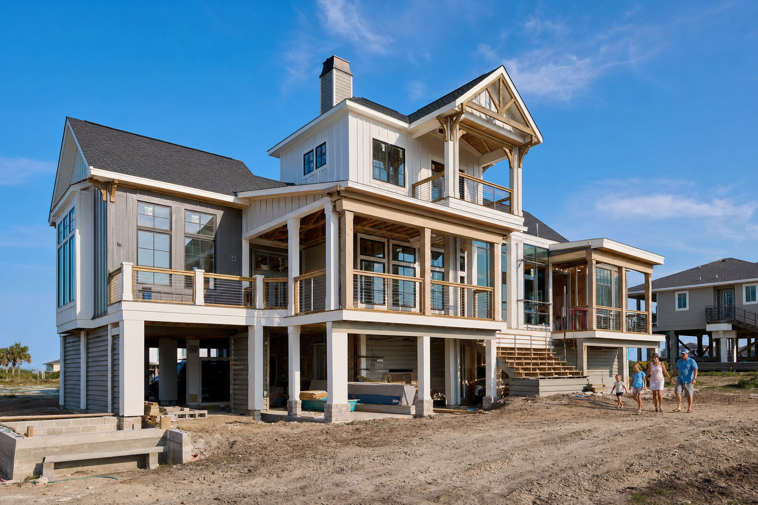 Custom coastal home being built in the Texas Coastal Bend