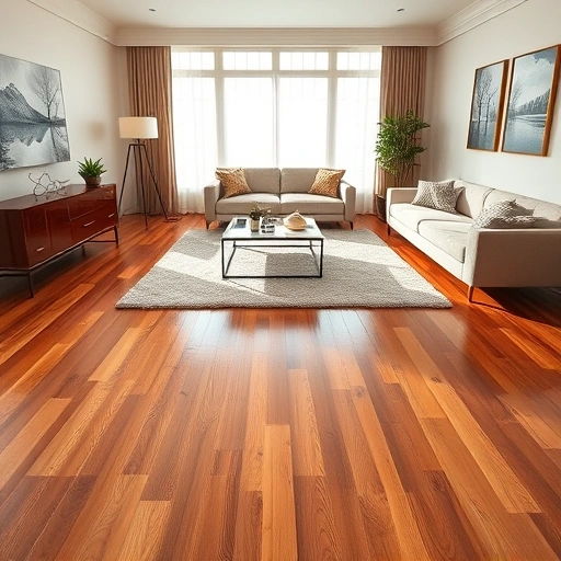 Hardwood flooring installation in an elegant living room with modern furnishings and natural light in Algonquin IL.