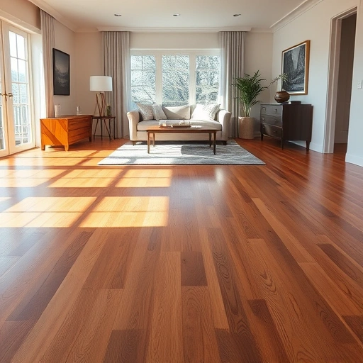 Glue-Down Hardwood Floor Installation in Algonquin IL with rich tones, natural light, and elegant furnishings.