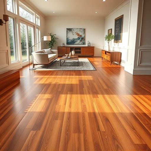 Custom hardwood flooring installation in Round Lake, IL features polished planks, warm tones, and elegant decor.
