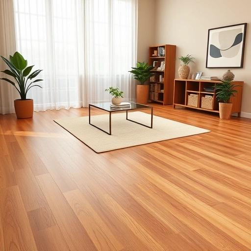 Hardwood flooring installation in a stylish Cary IL living room with natural oak tones and modern decor elements.