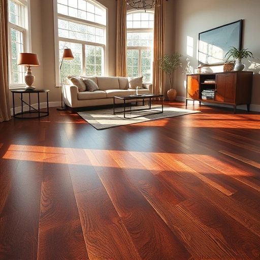Spacious living room in Huntley, IL with rich dark hardwood floors, elegant furniture, and natural light.