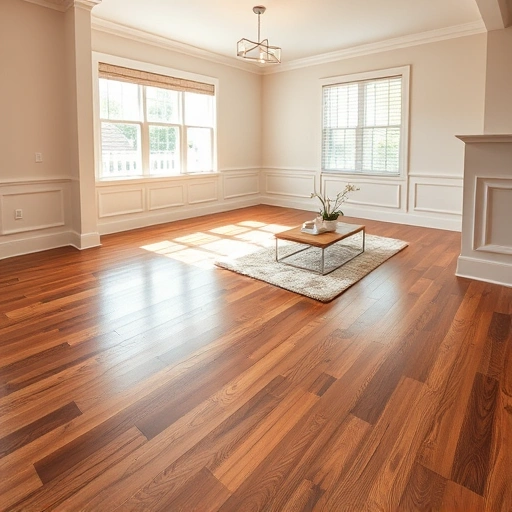 Custom hardwood flooring installation in Hanover Park IL showcasing natural grain patterns and elegant decor elements.