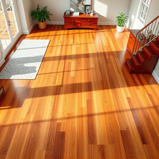 Flawlessly completed hardwood floor project in Algonquin IL with rich tones, modern decor, and soft lighting.
